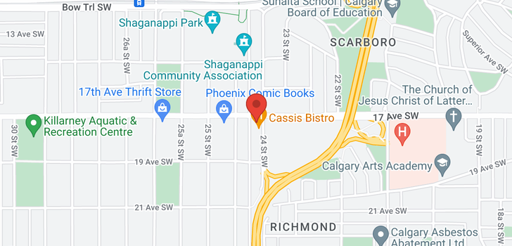 map of 501 2505 17 Avenue SW